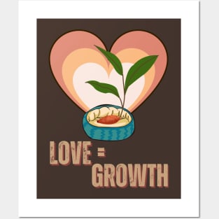 Love Equals Growth - Valentines Day Posters and Art